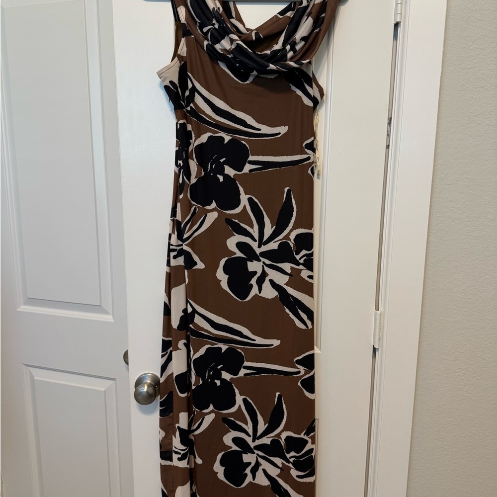 Cleobella Brown and Black Floral Maxi Dress